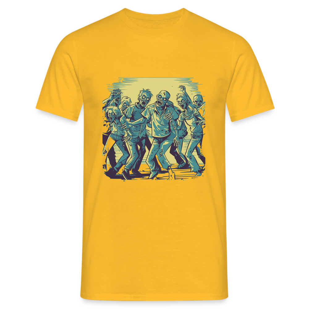 Tanzende Zombies - Gruseliges Zombie Motiv - Männer T-Shirt - Gelb