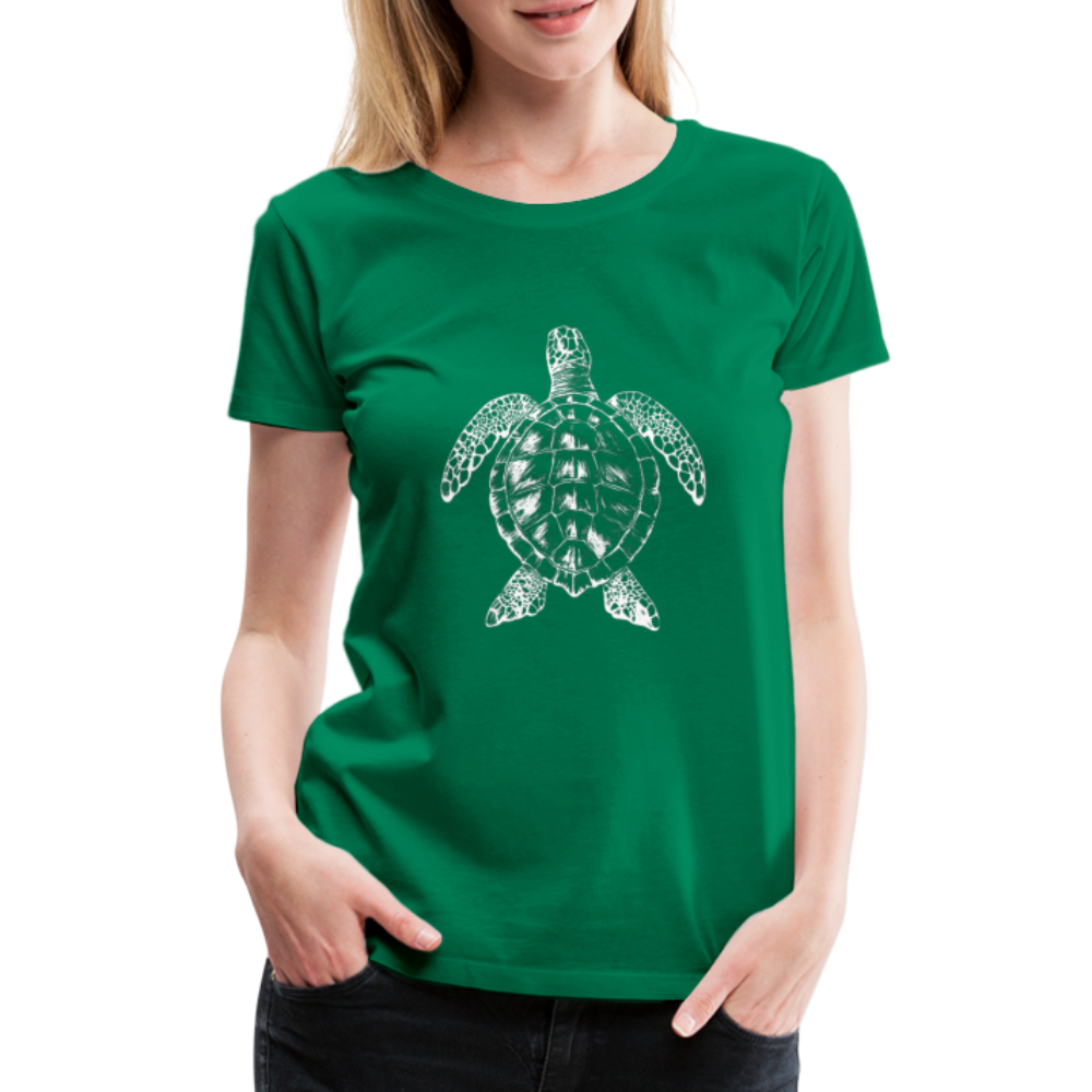 Meeresschildkröte - Monochrom - Frauen Premium T-Shirt - Kelly Green