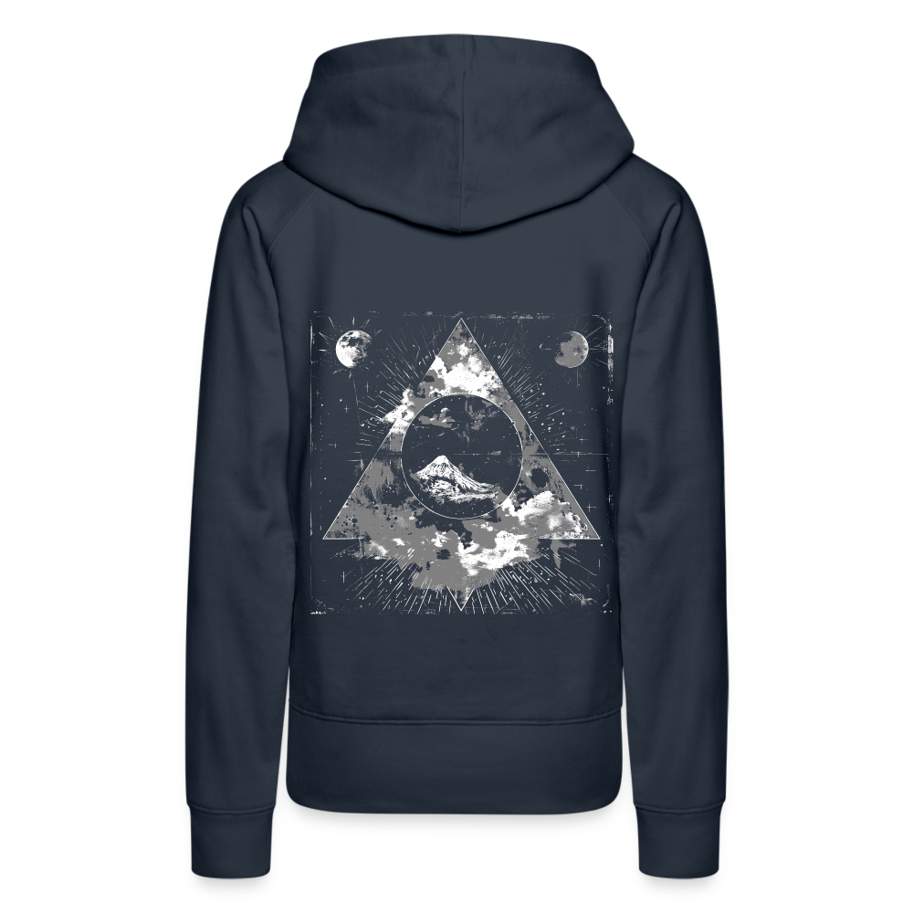 Surreales Motiv mit Mond und Bergen - Frauen Premium Hoodie - Navy