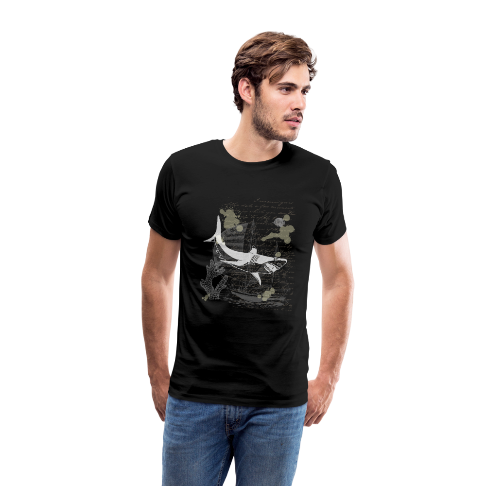Vintage Steampunk Hai Motiv - Männer Premium T-Shirts - Schwarz