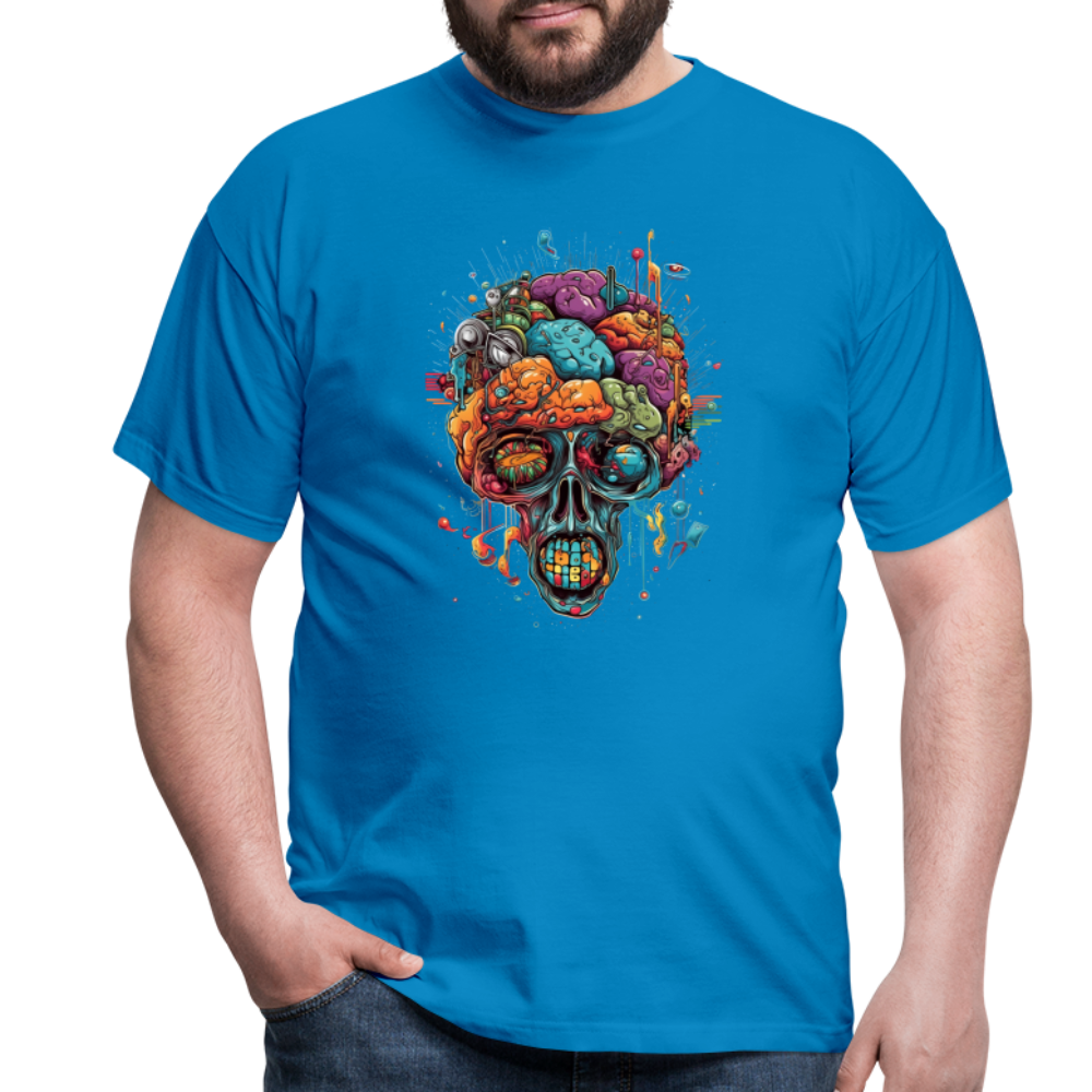 Surrealistischer, psychedelischer Totenkopf - Männer T-Shirt - Royalblau
