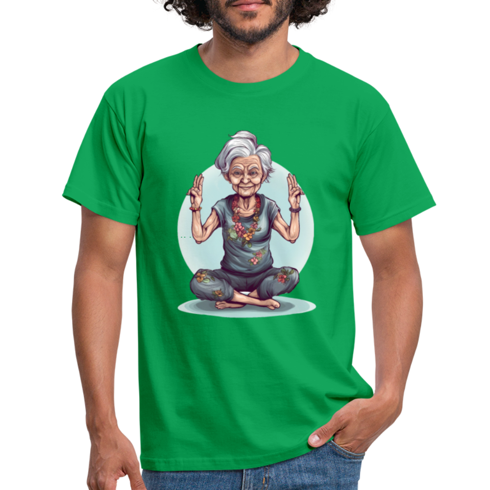 Coole Yoga Oma - Meditation im besten Alter - Männer T-Shirt - Kelly Green