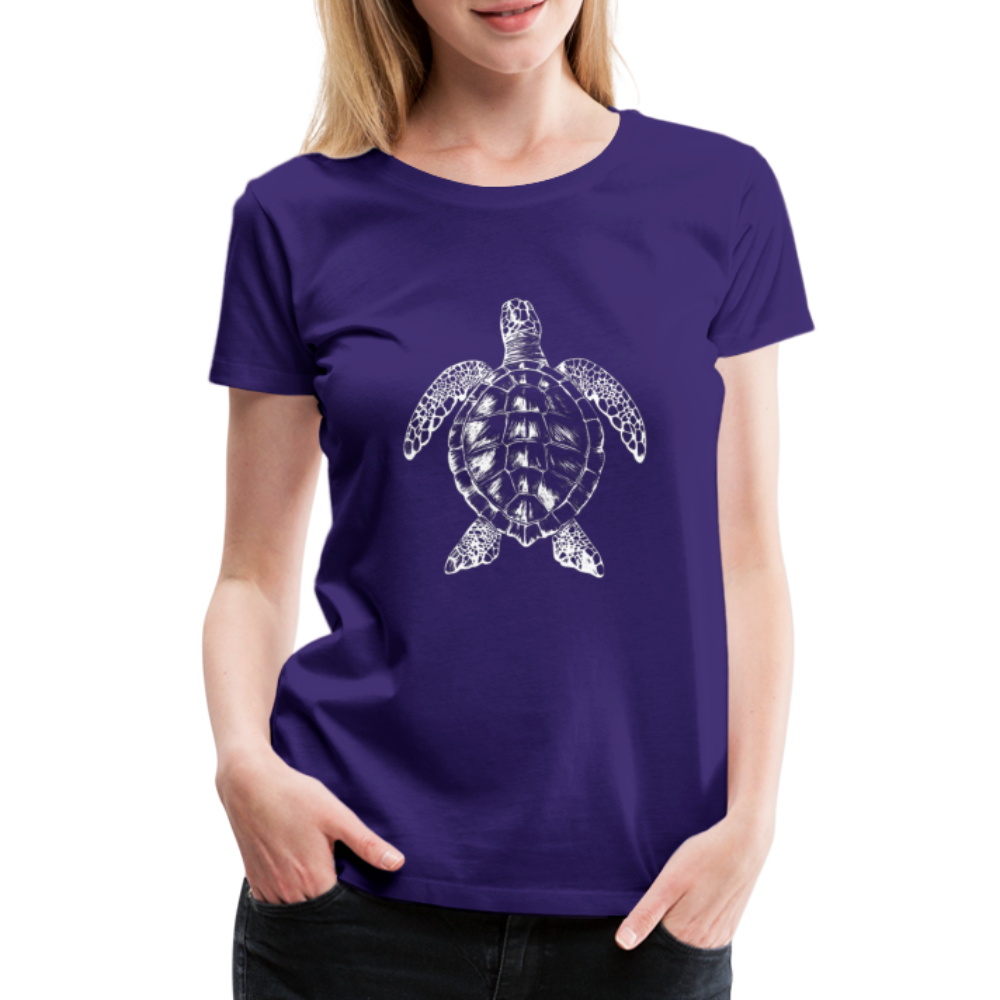 Meeresschildkröte - Monochrom - Frauen Premium T-Shirt - Lila