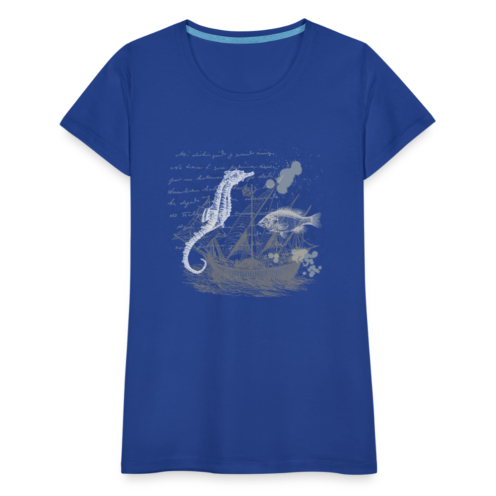 Vintage Steampunk Seepferdchen Motiv - Frauen Premium T-Shirts - Königsblau