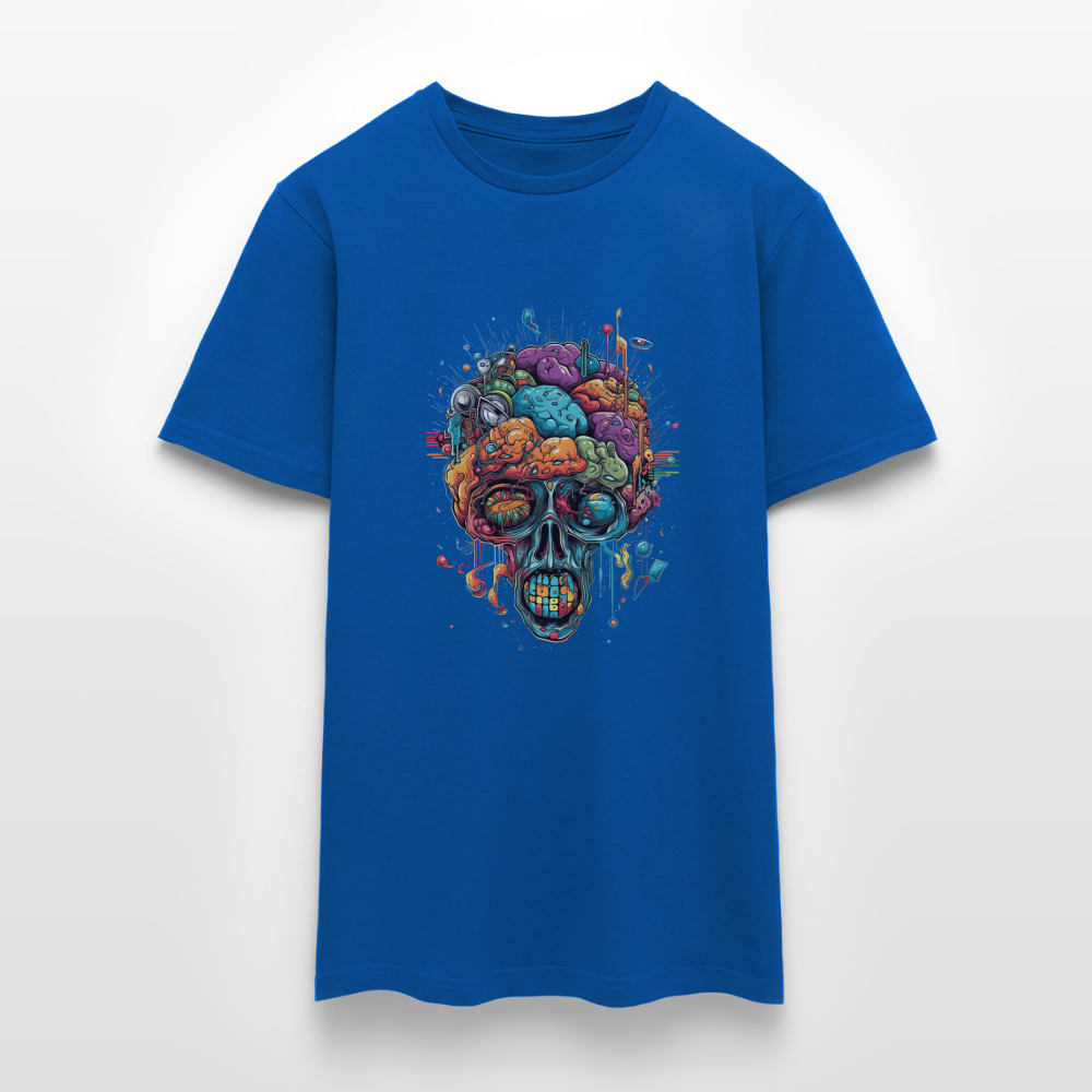 Surrealistischer, psychedelischer Totenkopf - Männer T-Shirt - Royalblau