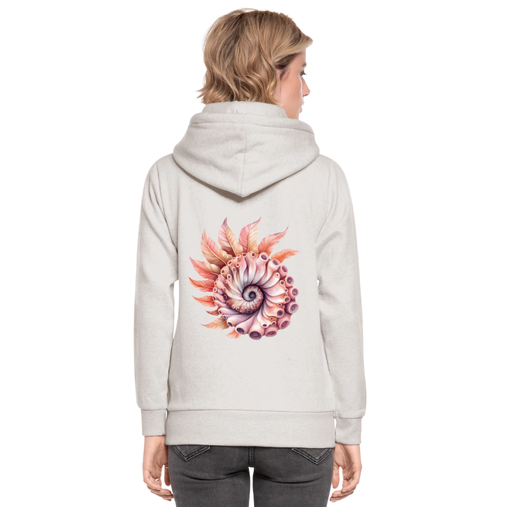 Fedriger Tentakel Nautilus - Goldener Schnitt - Unisex Schalkragen Hoodie - Beige meliert
