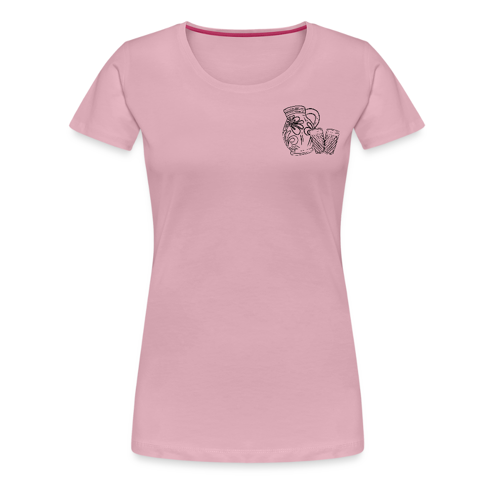 Bembel mit Gläsern - Hessisch Mundart - Frauen Premium T-Shirt - Hellrosa