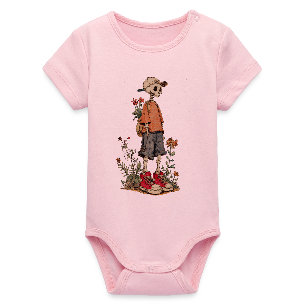 Skeleton Boy - Stanley/Stella Baby Bio Kurzarm-Body - Hellrosa