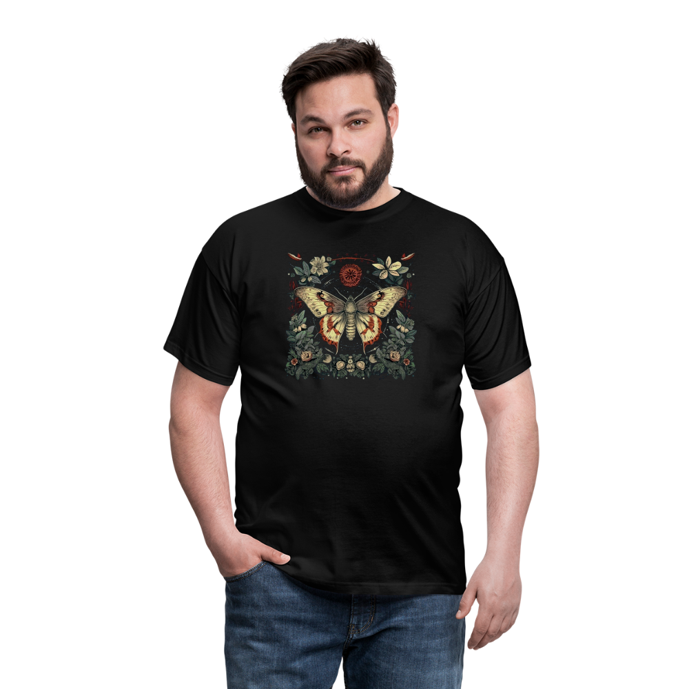 Mystische Motte mit magischem Herbarium - Männer T-Shirt - Schwarz