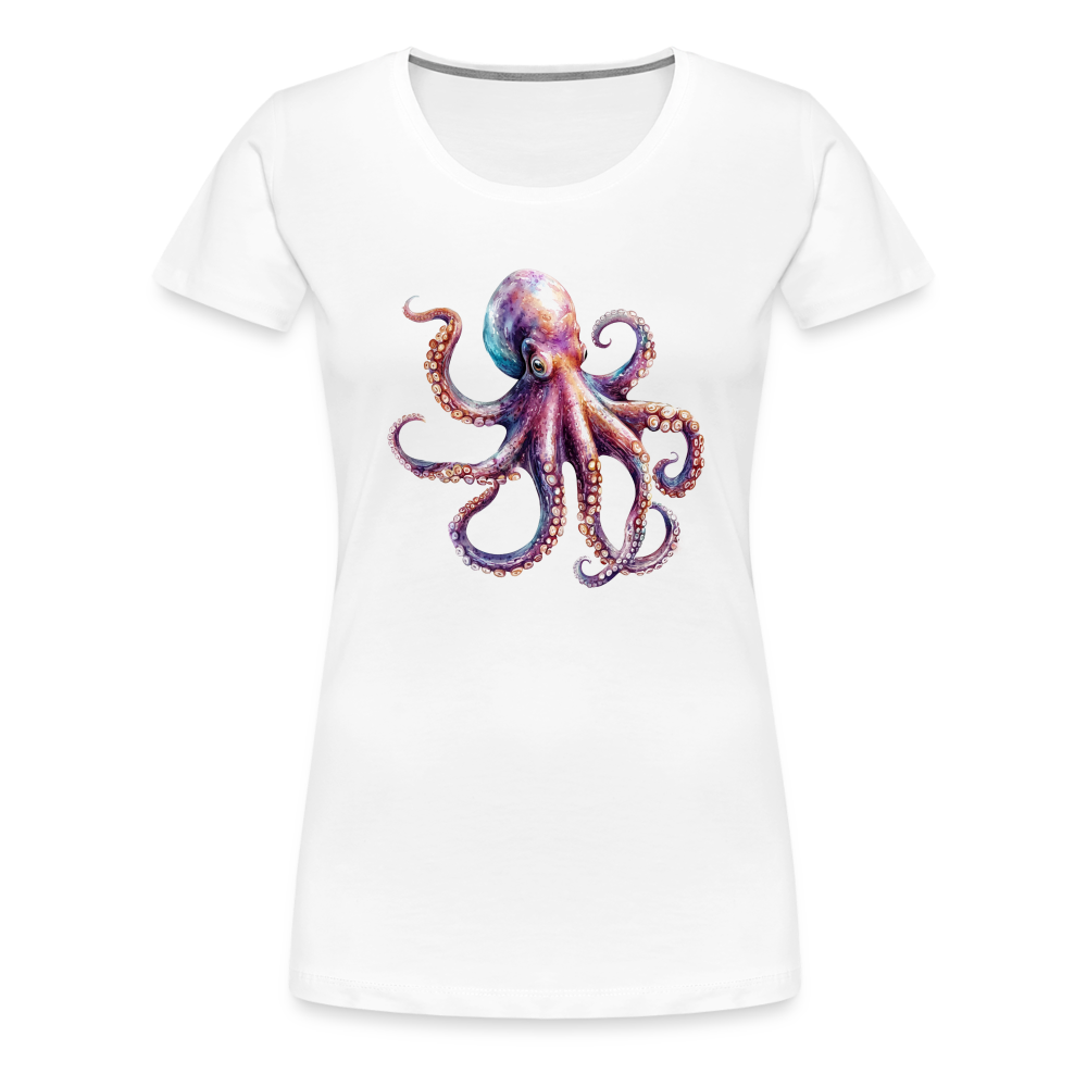 Cooles Wasserfarben Aquarell Oktopus Design - Frauen Premium T-Shirts - Weiß