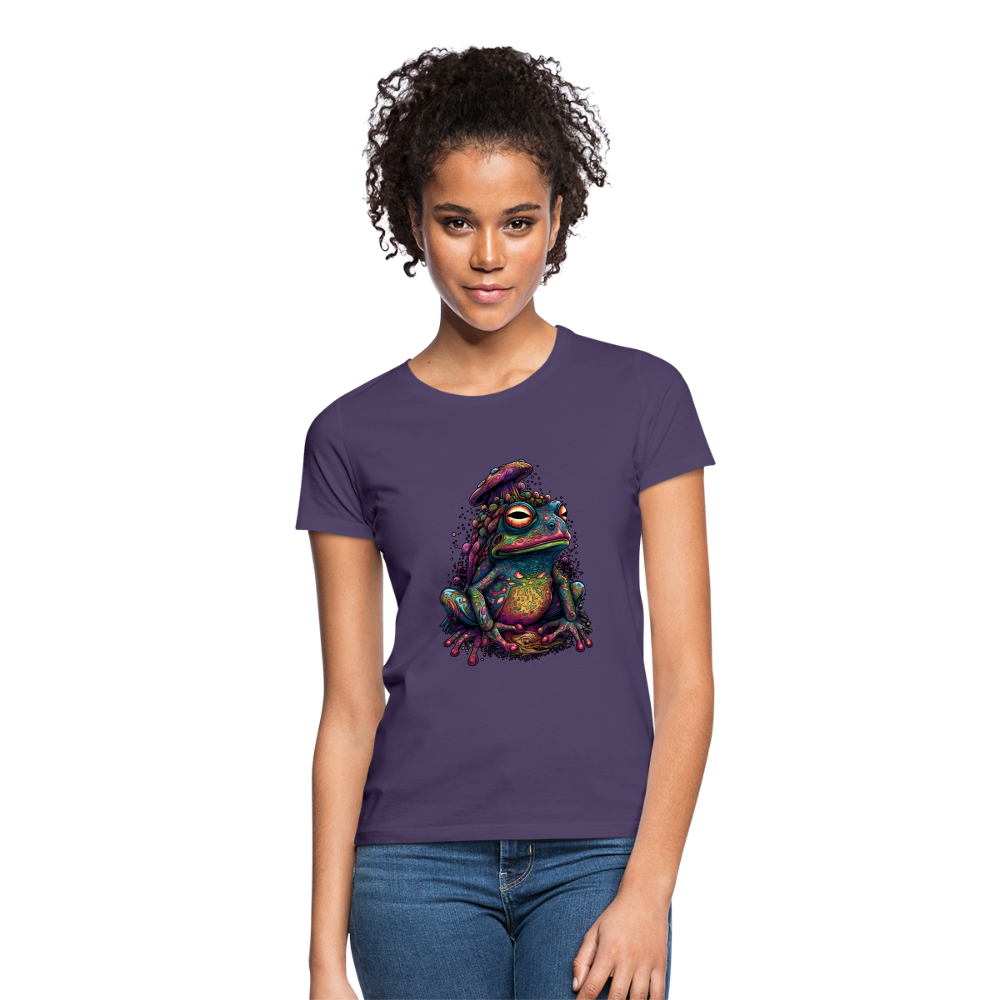 Trippy Pilz Frosch - Psychedelisches Motiv - Frauen T-Shirt - Dunkellila