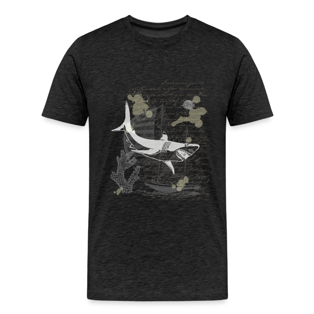 Vintage Steampunk Hai Motiv - Männer Premium T-Shirts - Anthrazit