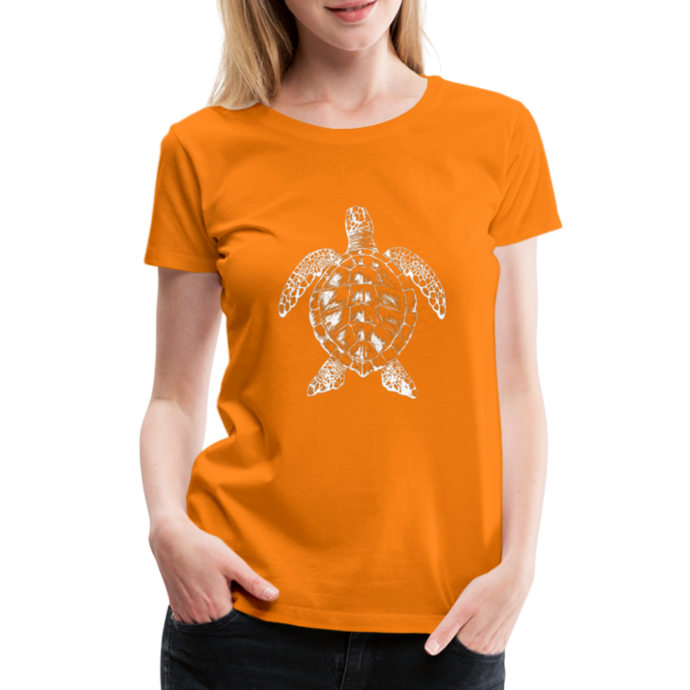 Meeresschildkröte - Monochrom - Frauen Premium T-Shirt - Orange