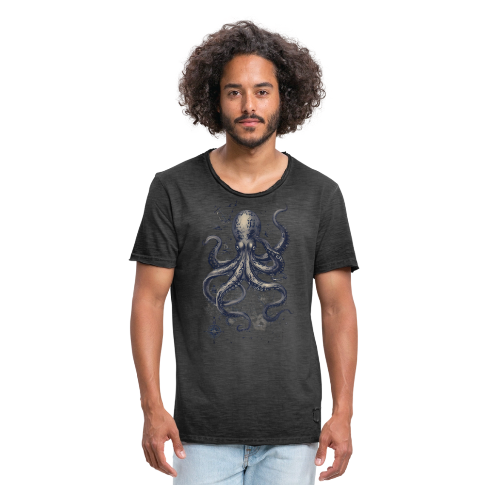 Steampunk Oktopus - Männer Vintage T-Shirt - Vintage Schwarz