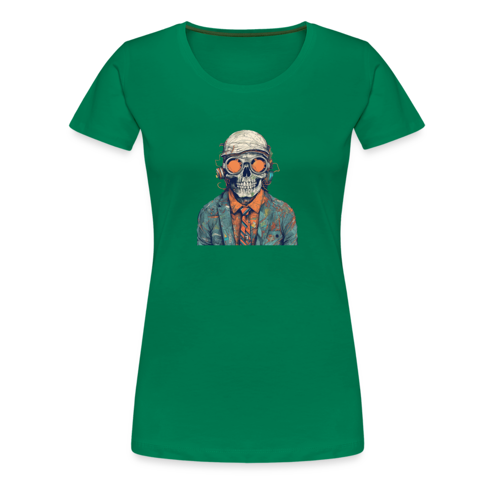 Cooles Skelett Portrait mit Sonnenbrille, Mütze - Frauen Premium T-Shirt - Kelly Green