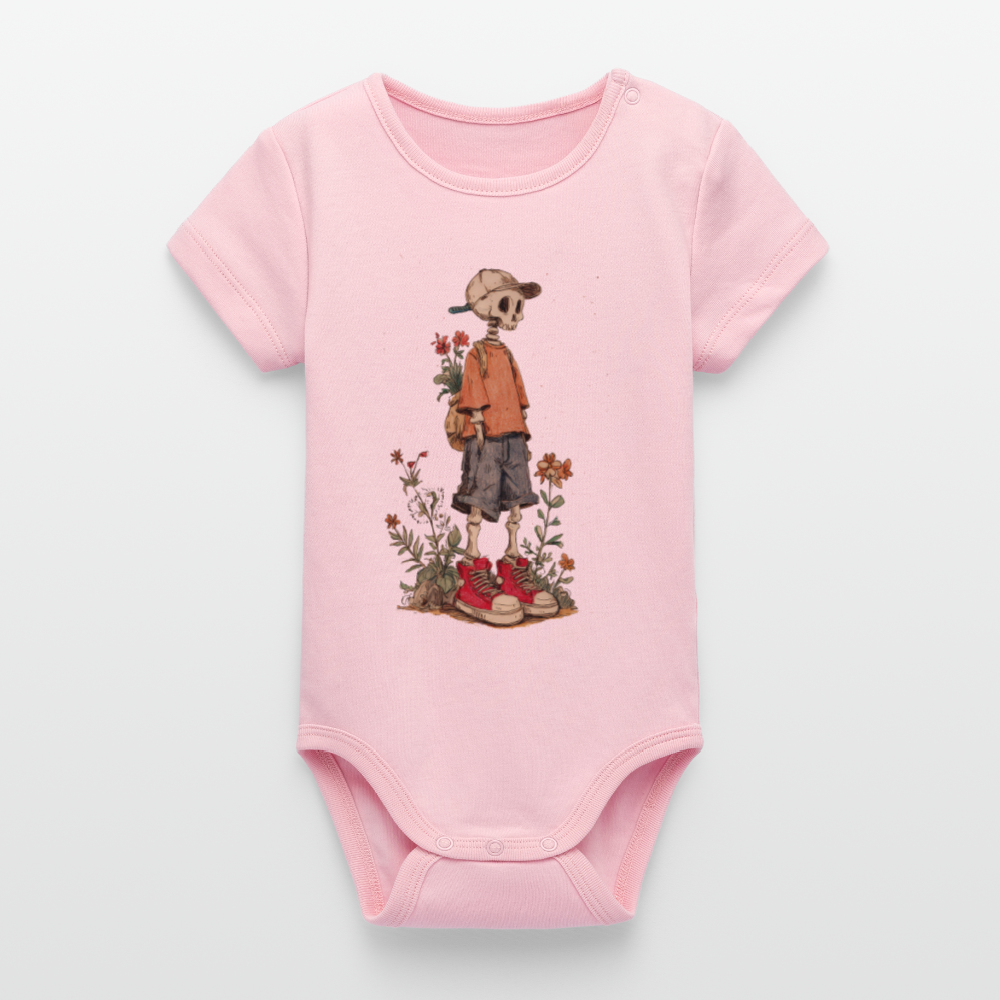 Skeleton Boy - Stanley/Stella Baby Bio Kurzarm-Body - Hellrosa