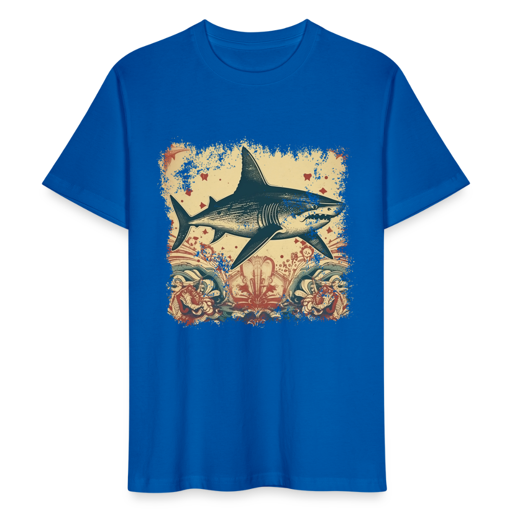 Cooler Retro Hai mit 50er Jahre Mustern - Stanley/Stella Unisex T-Shirt - Pfauenblau