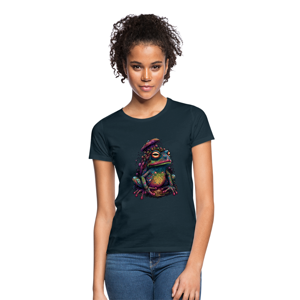 Trippy Pilz Frosch - Psychedelisches Motiv - Frauen T-Shirt - Navy