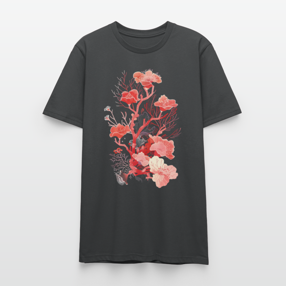 Zarte Korallen Blumen - Stanley/Stella Unisex Bio-T-Shirt CRAFTER - Anthrazit