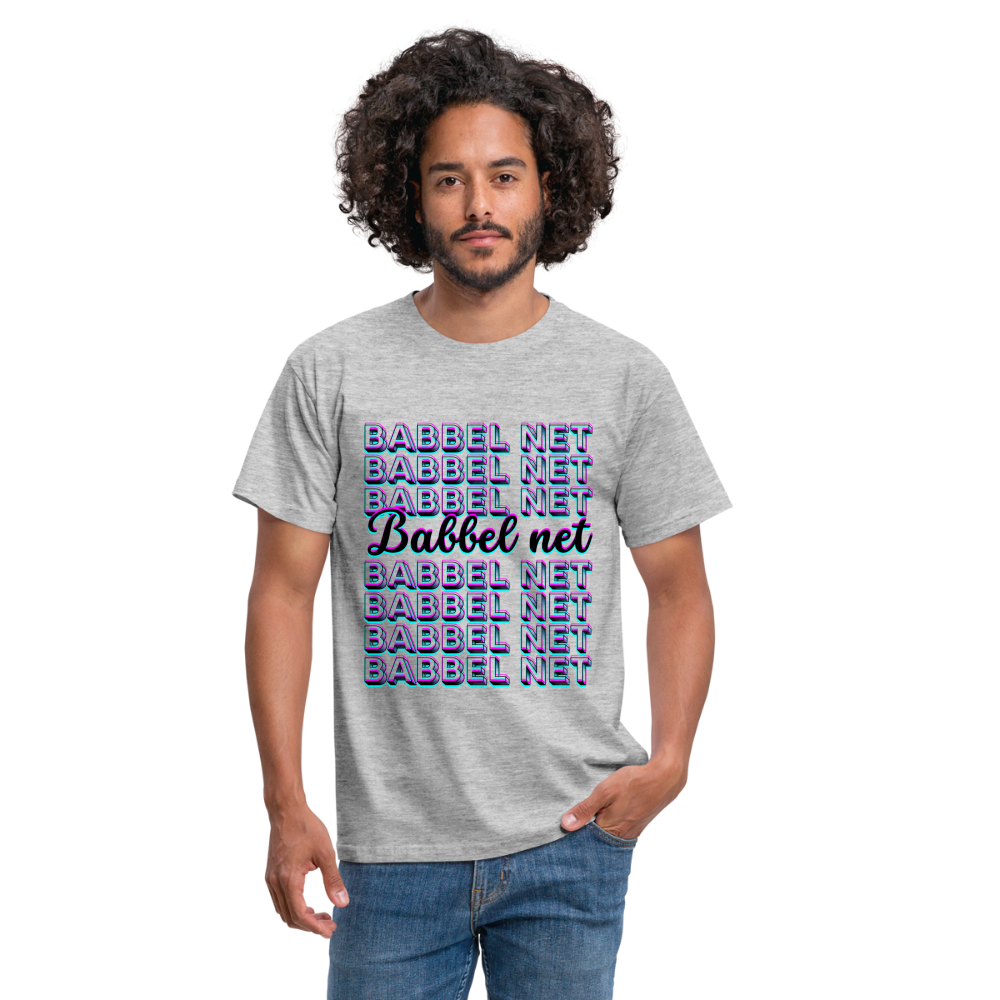 Babbel net - Hessisch Mundart - Männer T-Shirt - Grau meliert