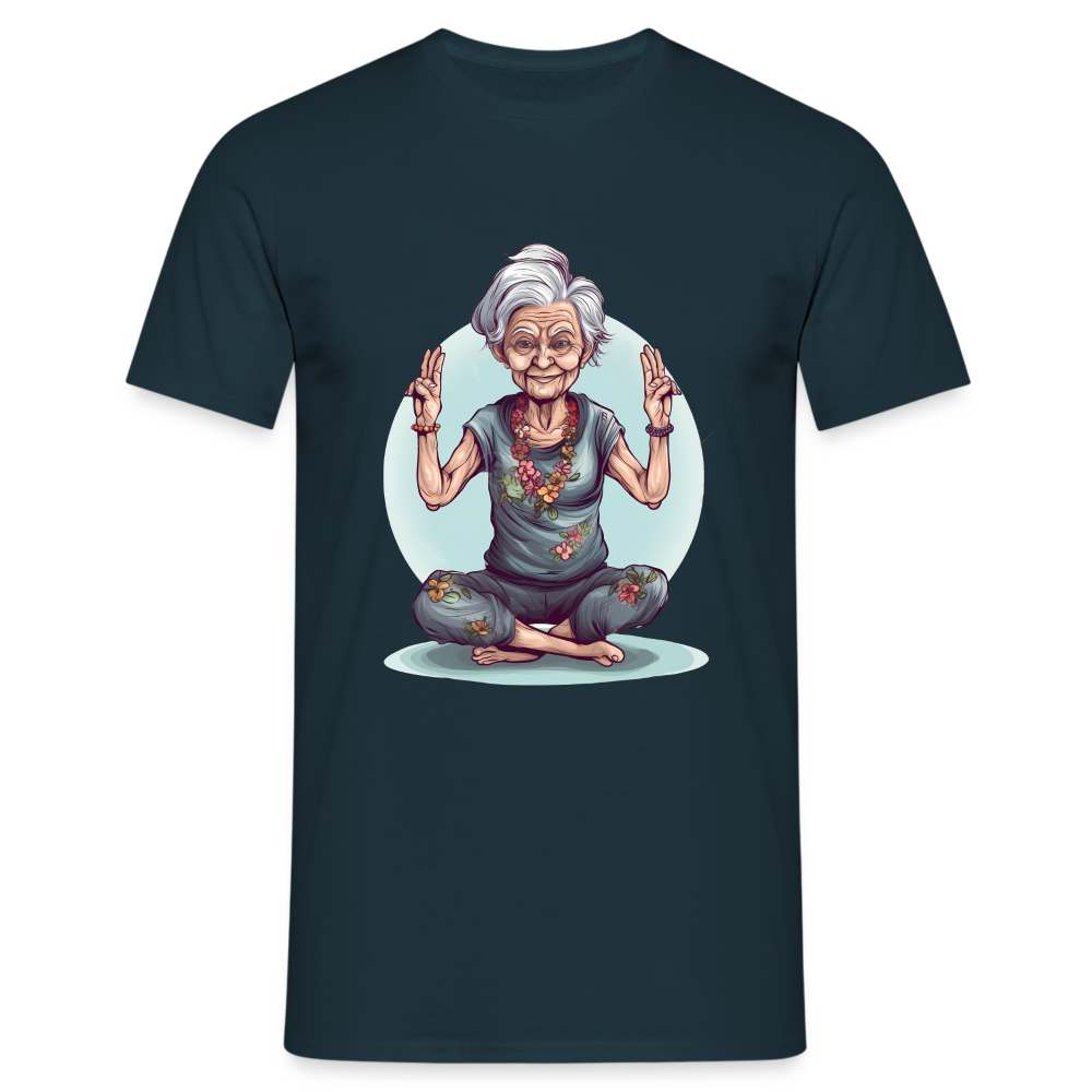 Coole Yoga Oma - Meditation im besten Alter - Männer T-Shirt - Navy
