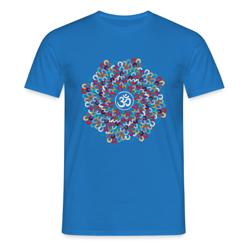 Yogi, Prana Mandala Om - Bunte Federn - Männer T-Shirt - Royalblau