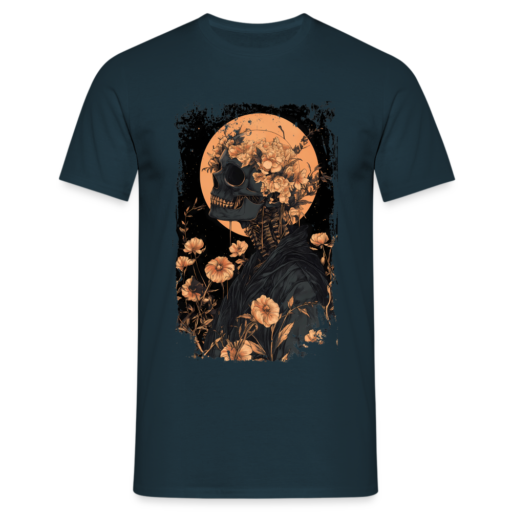 Boho Hippie Skelett im 60er, 70er Jahre Look - Männer T-Shirt - Navy