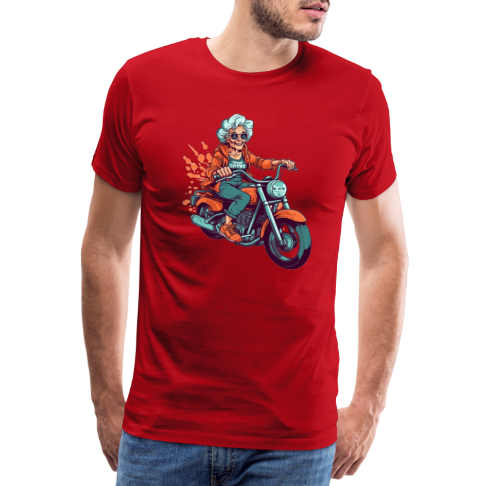 Coole alte Biker Oma - Motorrad Omi - Männer T-Shirt - Rot