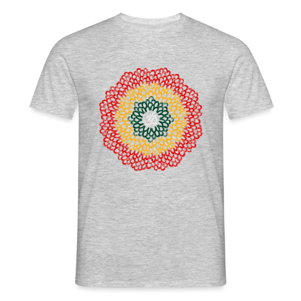 Yogi, Prana Mandala Om im Reggae Stil - Männer T-Shirt - Grau meliert