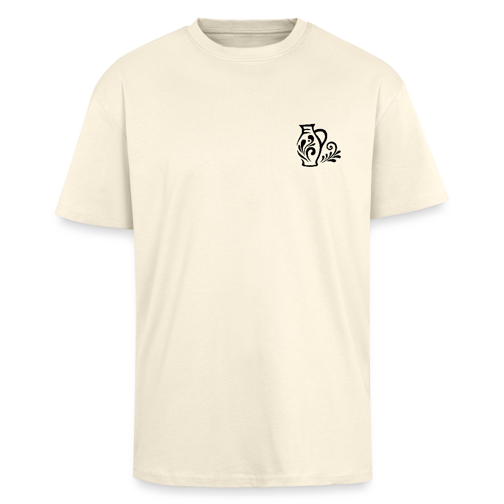 Bembel Ornamente schwarz/weiß - Heavy Oversize T-Shirt - Creme