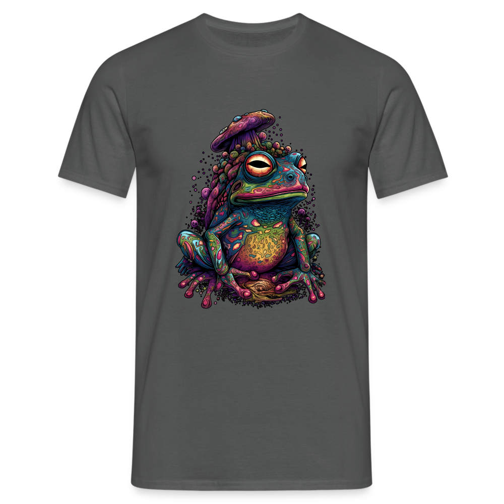 Trippy Pilz Frosch - Psychedelisches Motiv - Männer T-Shirt - Anthrazit