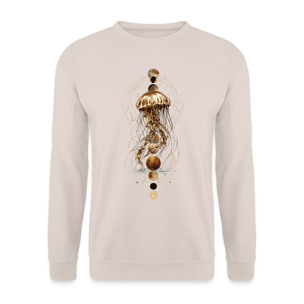 Mystische Qualle mit Mondphasen – Boho Ocean Design - Unisex Pullover - Sand