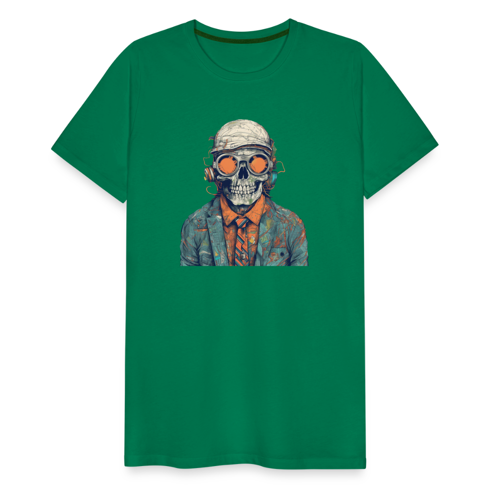 Cooles Skelett Portrait mit Sonnenbrille, Mütze - Männer Premium T-Shirt - Kelly Green
