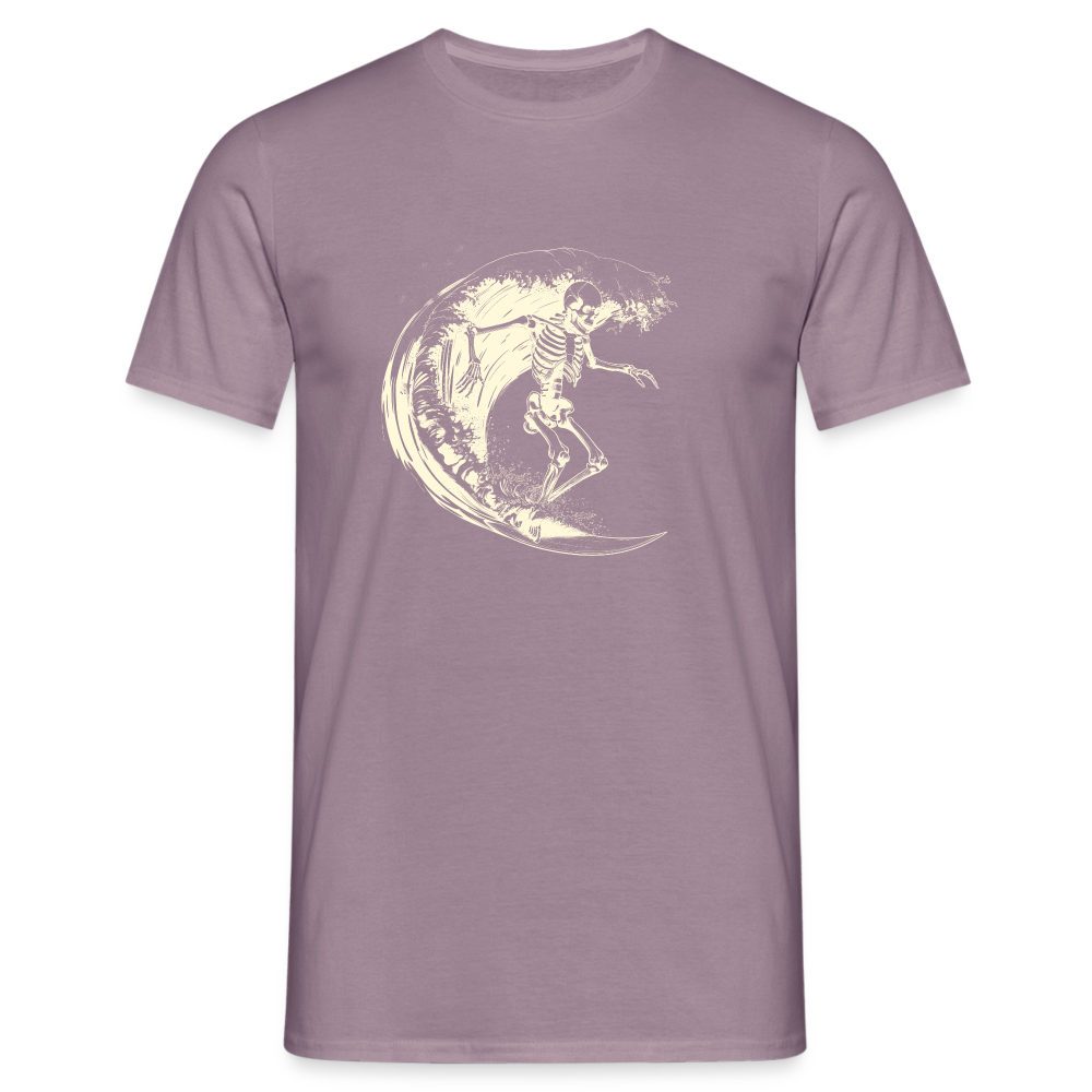 Cooles Surfer Skelett - Männer T-Shirt - Lilagrau