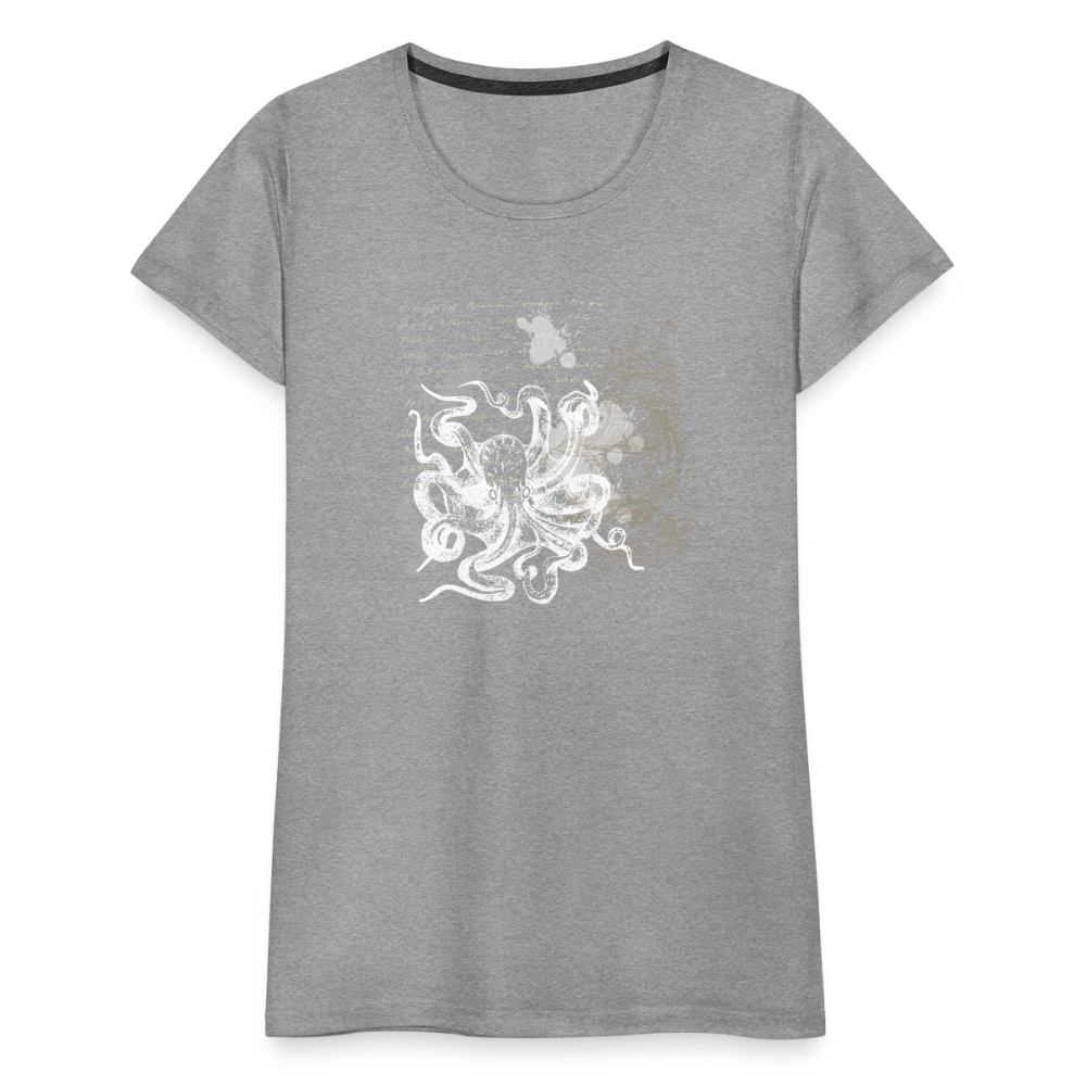 Vintage Steampunk Oktopus Motiv - Frauen Premium T-Shirts - Grau meliert