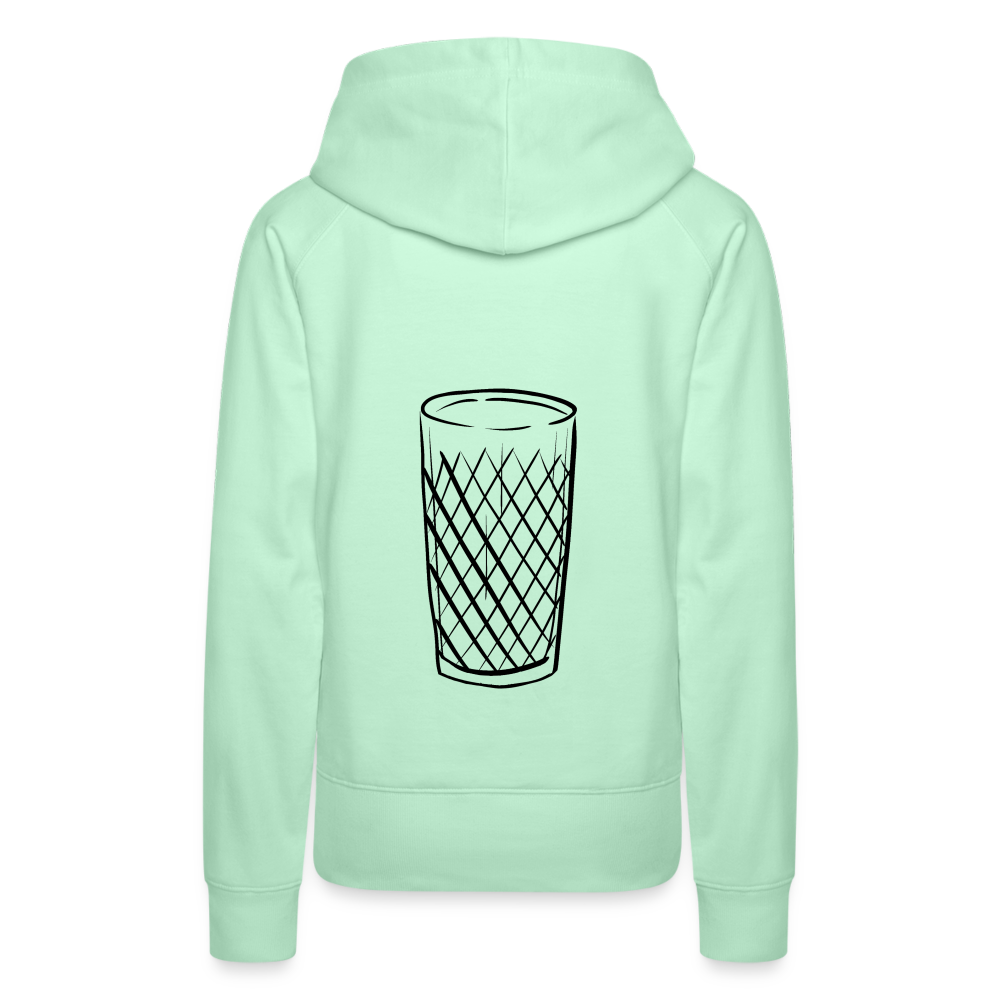 Frankfurter Geripptes - Äpplerglas - Hessisch Mundart - Frauen Premium Hoodie - helles Mintgrün