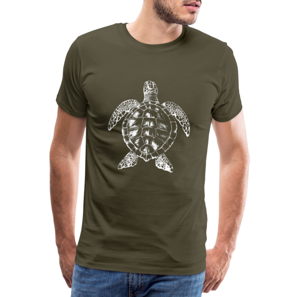 Meeresschildkröte - Monochrom - Männer Premium T-Shirt - Khaki
