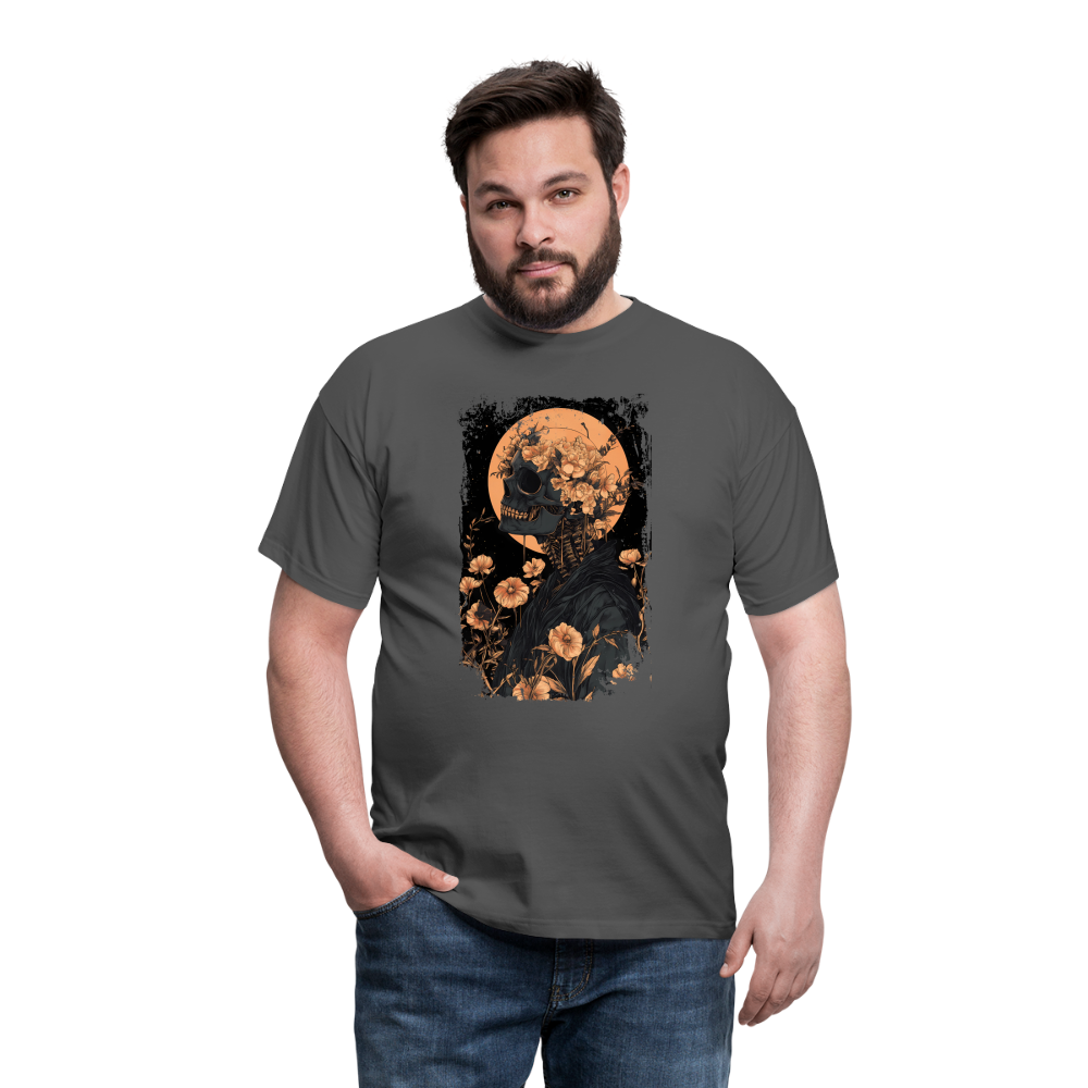 Boho Hippie Skelett im 60er, 70er Jahre Look - Männer T-Shirt - Anthrazit