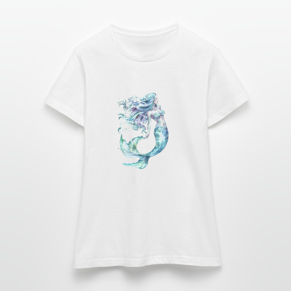 Meerjungfrau als Aquarelle - Frauen T-Shirt - Weiß