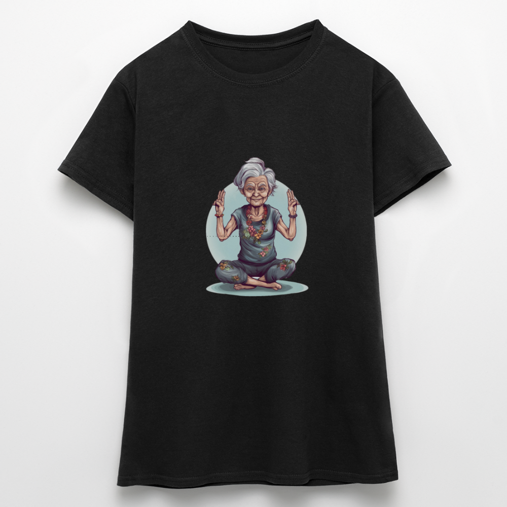 Coole Yoga Oma - Meditation im besten Alter - Frauen T-Shirt - Schwarz