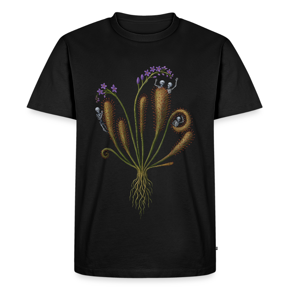 Flora Mortis - Sonnentau Pflanze mit Skeletten - Männer Premium T-Shirt - Schwarz