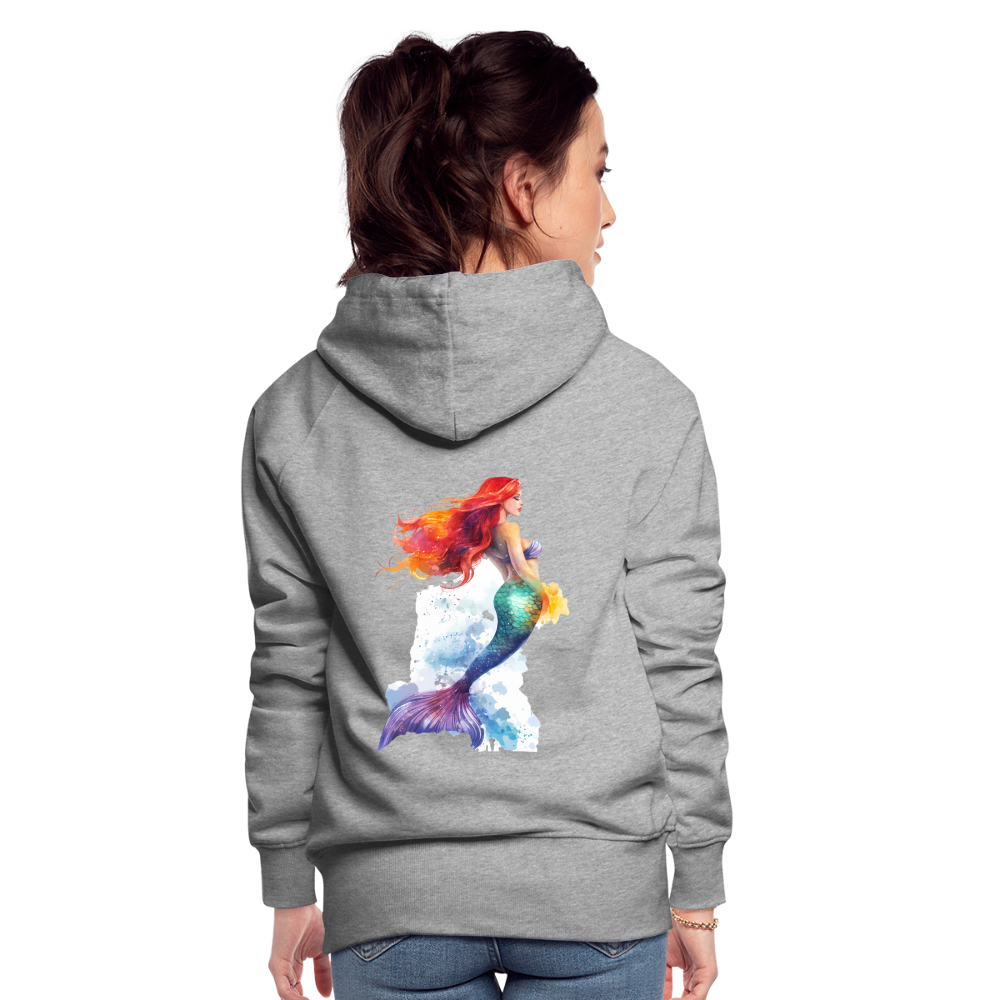Meerjungfrau als Aquarelle - Frauen Premium Hoodie - Grau meliert