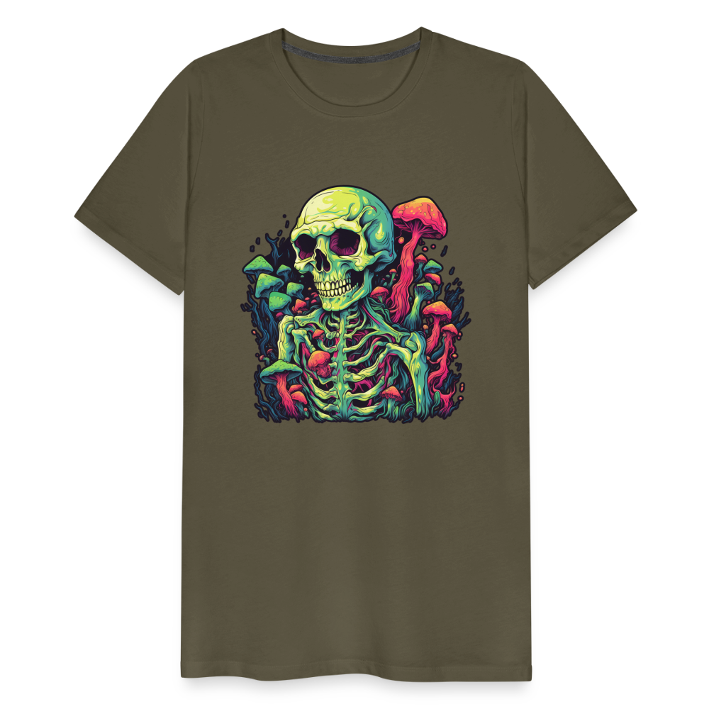 Horror Pilz Skelett - Happy Halloween - Männer Premium T-Shirt - Khaki