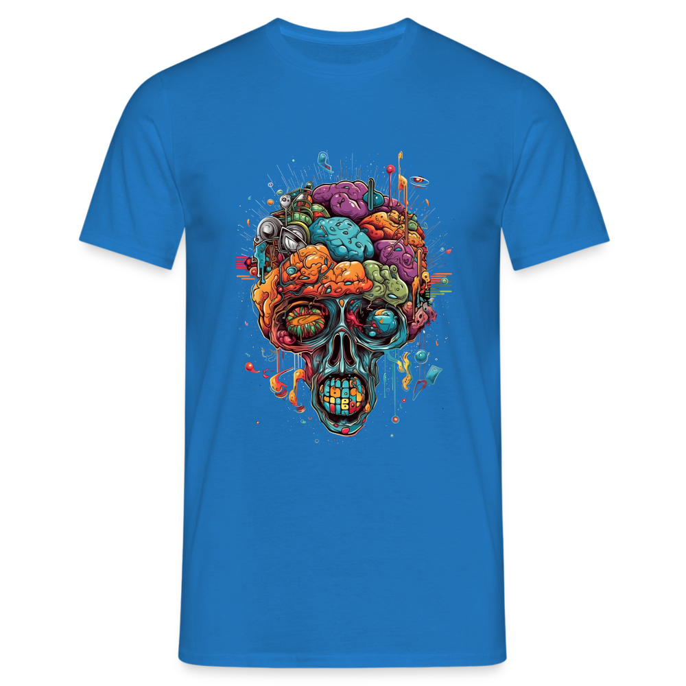 Surrealistischer, psychedelischer Totenkopf - Männer T-Shirt - Royalblau