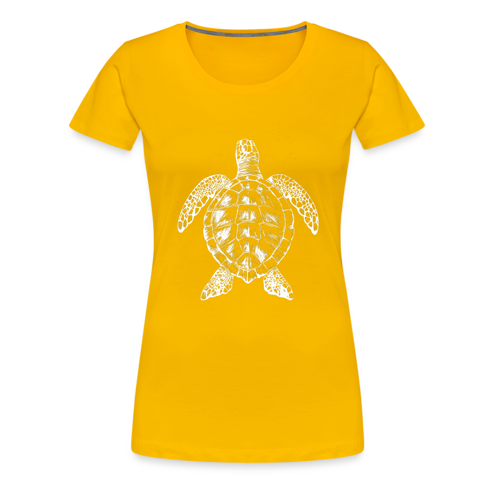 Meeresschildkröte - Monochrom - Frauen Premium T-Shirt - Sonnengelb
