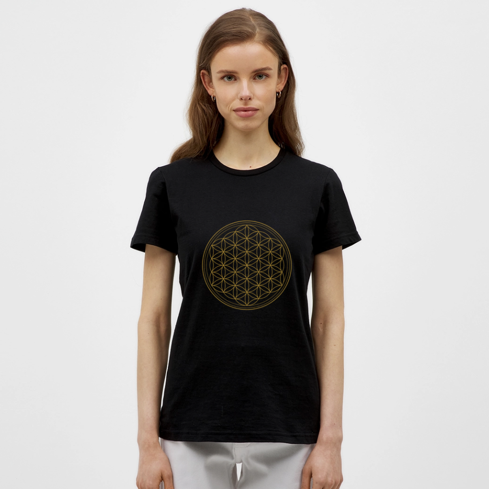 Blume des Lebens "Flower of Life" - Frauen T-Shirt - Schwarz