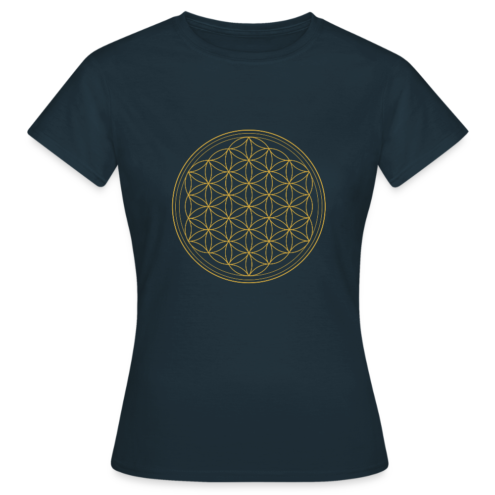 Blume des Lebens "Flower of Life" - Frauen T-Shirt - Navy