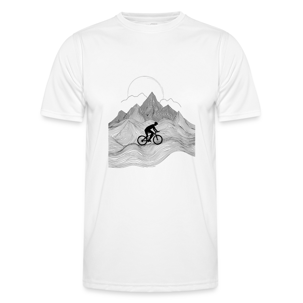 Radfahrer in den Bergen - Männer Funktions-T-Shirt - Weiß