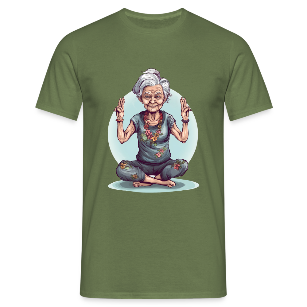 Coole Yoga Oma - Meditation im besten Alter - Männer T-Shirt - Militärgrün