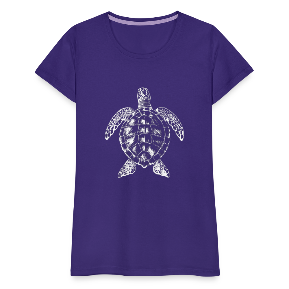 Meeresschildkröte - Monochrom - Frauen Premium T-Shirt - Lila